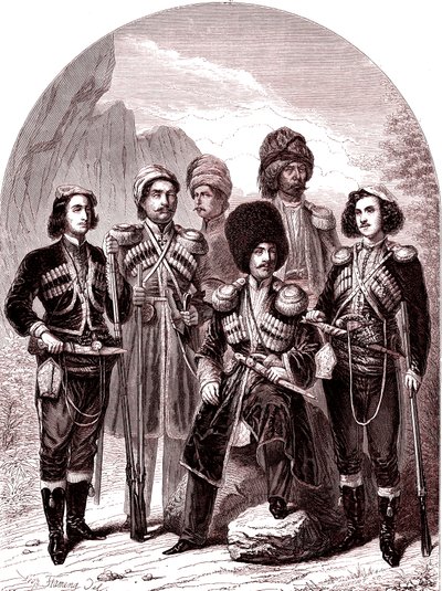 Der Transkaukasus und Georgien. Russland im Jahr 1865. (Gravur) von Leopold Flameng