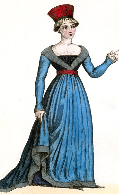 Marie de Fayel, Ehefrau von Renaud-de-Nanteuil und Mutter von Marguerite-de-Nanteuil, unter der Herrschaft von Karl VII. von Leopold Massard