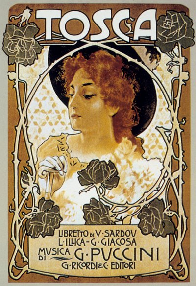 Cover von Leopoldo Metlicovitz der Partitur der Oper Tosca von Giacomo Puccini von Leopoldo Metlicovitz