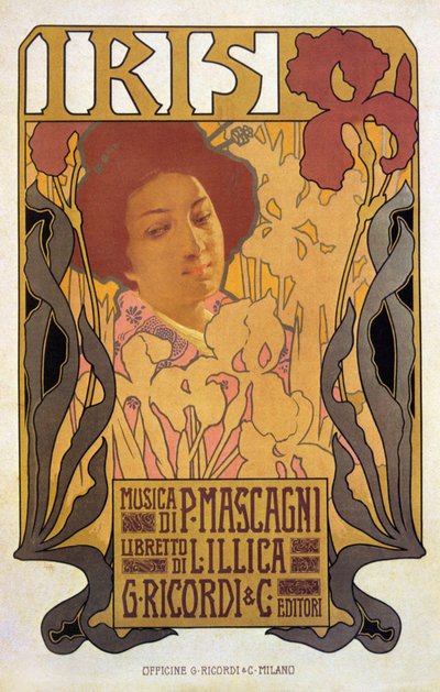 Iris, Poster für die Oper von Pietro Mascagni von Leopoldo Metlicovitz