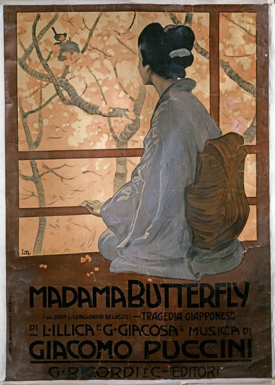 Plakat für die erste Aufführung von "Madama Butterfly" in Mailand, 17. Februar von Leopoldo Metlicovitz