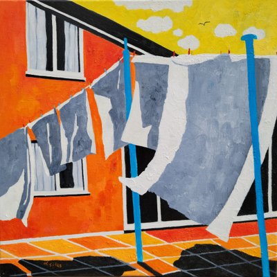 Sonnige Wäscheleinenterrasse von Lesley Giles
