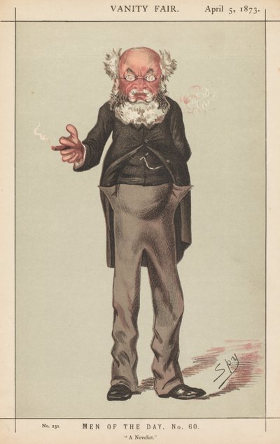 Vanity Fair: Männer des Tages, Nr. 60, Ein Romanautor, 1873 von Leslie Matthew