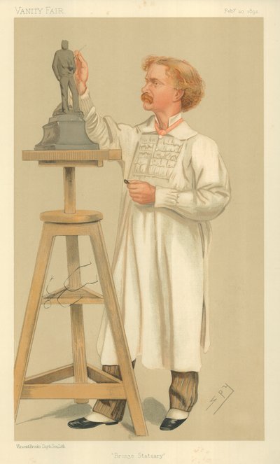 Mr. William Hamo Thornycroft, Bronzeplastik, 20. Februar 1892, Vanity Fair Karikatur von Leslie Matthew Ward
