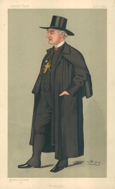 Der Erzbischof von Westminster, Westminster, 7. Januar 1891, Vanity Fair Karikatur (Farblithografie) von Leslie Matthew Ward