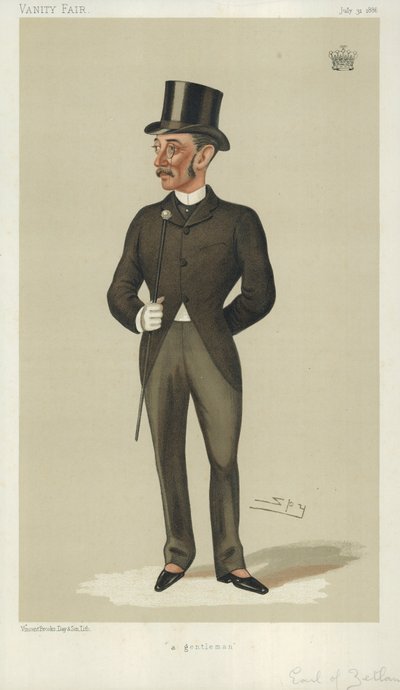 Der Earl of Zetland, ein Gentleman, 31. Juli 1886, Vanity Fair Karikatur von Leslie Matthew Ward