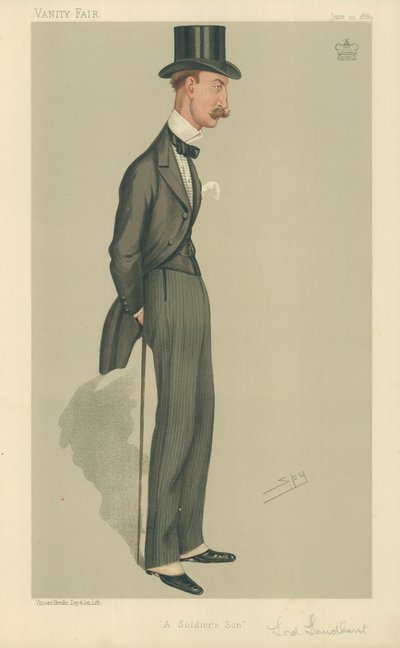 Der ehrenwerte Lord Sandhurst, Sohn eines Soldaten, 22. Juni 1889, Vanity Fair Karikatur von Leslie Matthew Ward