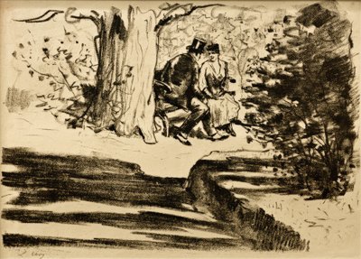 Paar auf der Bank von Lesser Ury