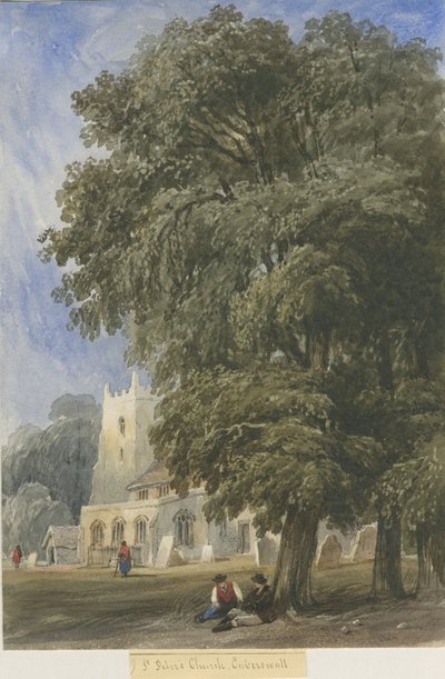 Caverswall Kirche: Aquarell, undatiert [ca. 1830-1840] von Lewis John Wood
