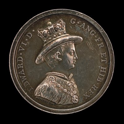 Edward VI, 1537-1553, König von England 1547 Medaille für die Schule von Christ