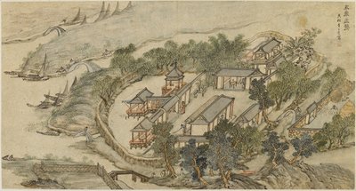 Das Fünf-Hirsche-Einsiedelei, frühes 17. Jahrhundert von Li Shida