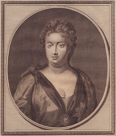 Porträt von Anne Stuart, Königin von Großbritannien (1665-1714), Kupferstich von John Goldar (1729-1795) nach einem Gemälde von G. Kneller von Unbekannt Unbekannt