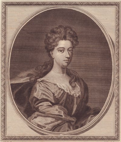 Porträt von Greville Doddington, Herzogin von Manchester (1672-1720), Kupferstich von John Goldar (1729-1795) nach einem Gemälde von G. Kneller von Unbekannt Unbekannt