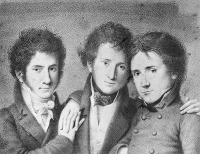Porträts von Filippo Ugoni (1794-1877), Andrea Tonelli (1793-1859) und Giovita Scalvini (1791-1843), italienische Patrioten von Unbekannt Unbekannt