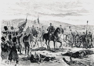 Prinz Carol von Rumänien inspiziert die Truppen nach der vierten Schlacht von Pleven, Russisch-Türkischer Krieg von Unbekannt Unbekannt