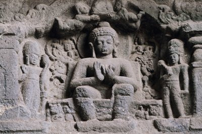 Relief, das Buddha darstellt, Karla-Höhlen, Maharashtra, Indien, 2. Jahrhundert von Unbekannt Unbekannt