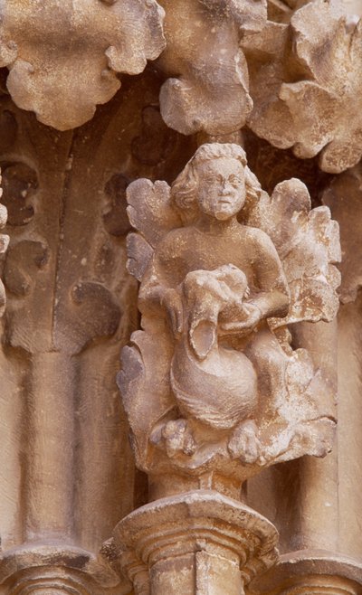 Spanien, Navarra, Ujue, Kirche Santa Maria, Architekturdetail von Unbekannt Unbekannt