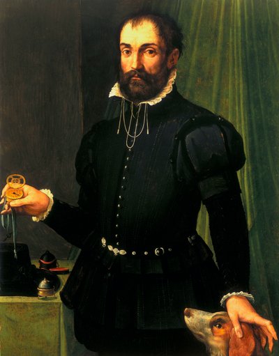 Porträt eines Mannes mit einer Uhr, ca. 1558 von Unbekannt Unbekannt