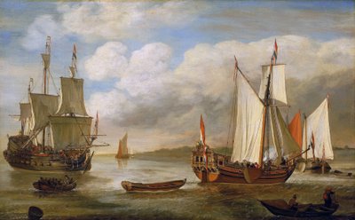 Verschiedene niederländische Boote: Segelboote, Schiffe und Lastkähne von Lieve Verschuier