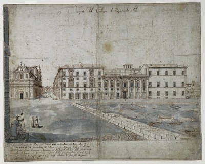 Achtzehn Ansichten von Rom: Das Collegio di Propaganda Fide (recto) von Lievin Cruyl