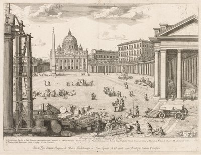 St. Peters Basilika aus Prospectus Locurum Urbis Romae Insignium, 1666 von Lievin Cruyl