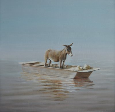 Esel am Fluss von Lincoln Seligman