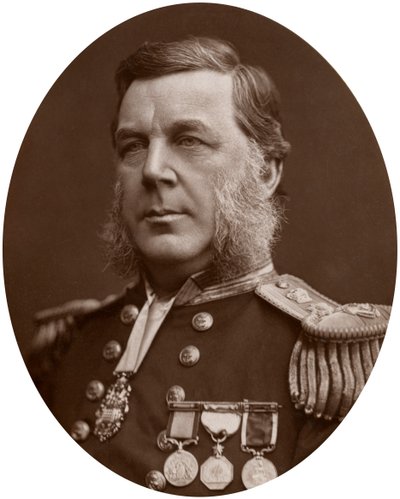 Kapitän Bedford Clapperton Trevelyan Pim, britischer Marineoffizier, 1883 von Lock and Whitfield