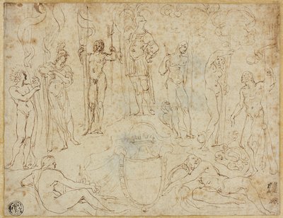 Studie für eine Thesenschlussfolgerung, dem Herzog von Mantua präsentiert von Lodovico Carracci