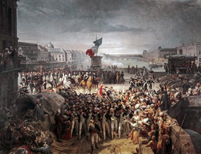 Die Pariser Nationalgarde schließt sich der Armee an. Sept. 1792 von Léon Cogniet