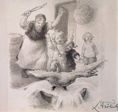 Das hässliche Entlein, Illustration von Lorenz Frolich für Märchen von Hans Christian Andersen von Lorens Frolich