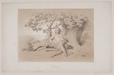 Die Flucht, S. 23, Illustration zu Christian Winthers "Hjortens Flugt" von Lorenz Frølich