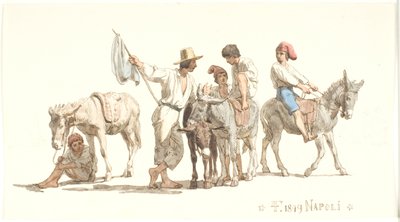 Italiener reiten auf Eseln von Lorenz Frølich