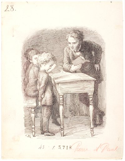 Schulstunde. Pierre kann die Lektion nicht von Lorenz Frølich