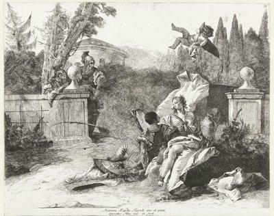 Rinaldo und Armida von Ubaldo und Carlo beobachtet von Lorenzo Baldissera Tiepolo