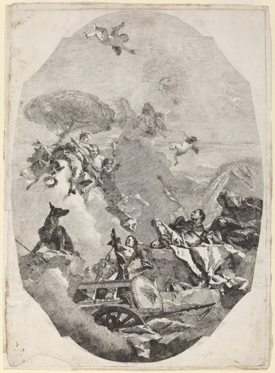 Der Triumph des Mars von Lorenzo Baldissera Tiepolo after Giovanni Battista Tiepolo