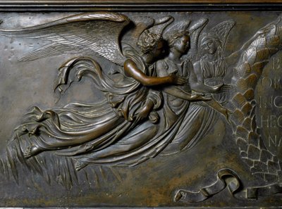 Zwei Engel, Detail des Reliquiars von St. Zenobe (Bronzerelief, 1432-1442) von Lorenzo Ghiberti