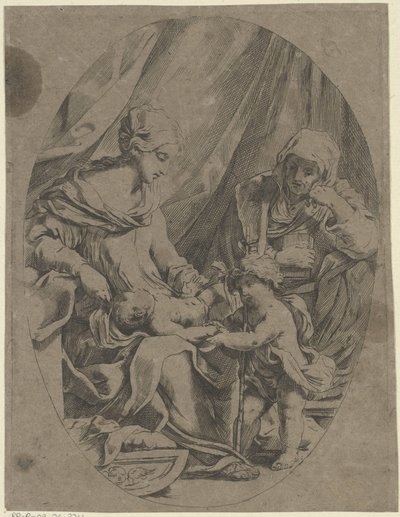 Maria mit dem Christuskind, dem jungen Johannes dem Täufer und Elisabeth von Lorenzo Loli