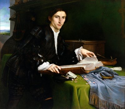 Adeliger, in seinem Studio (nach der Restaurierung) von Lorenzo Lotto