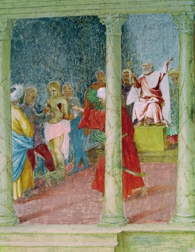 Szenen aus dem Leben der hl. Barbara, (Detail) von Lorenzo Lotto