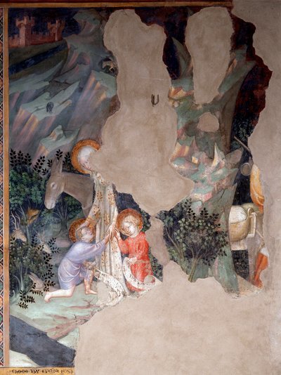 Das Treffen zwischen Maria und Jesus mit Johannes dem Täufer als Kind, (Detail) von Lorenzo Salimbeni