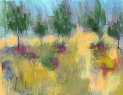 Farbenfrohe abstrakte Landschaft von Lori Ann Folz