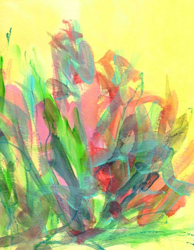 Lebendiger abstrakter Garten von Lori Ann Folz