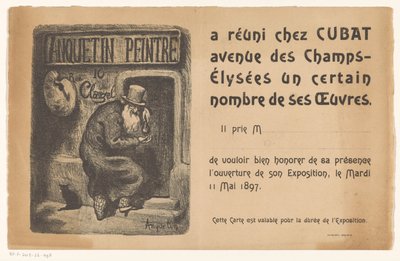 Einladung zu einer Ausstellung mit Gemälden von Louis Anquetin von Louis Anquetin