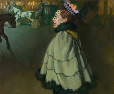 Frau auf den Champs-Elysees bei Nacht von Louis Anquetin