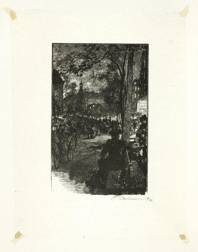 Boulevard Montmartre, Abend, Platte fünfzehn aus Le Long de la Seine et des Boulevards von Louis Auguste Lepère