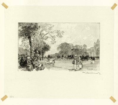 Die Avenue des Champs-Élysées, Platte achtzehn aus Le Long de la Seine et des Boulevards von Louis Auguste Lepère