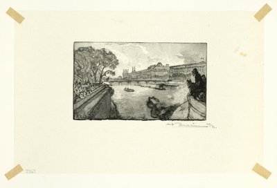 Der Louvre, gesehen von der Pont-Neuf, Platte dreizehn aus Le Long de la Seine et des Boulevards von Louis Auguste Lepère