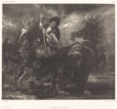 Angriff des Löwen von Louis Candide Boulanger