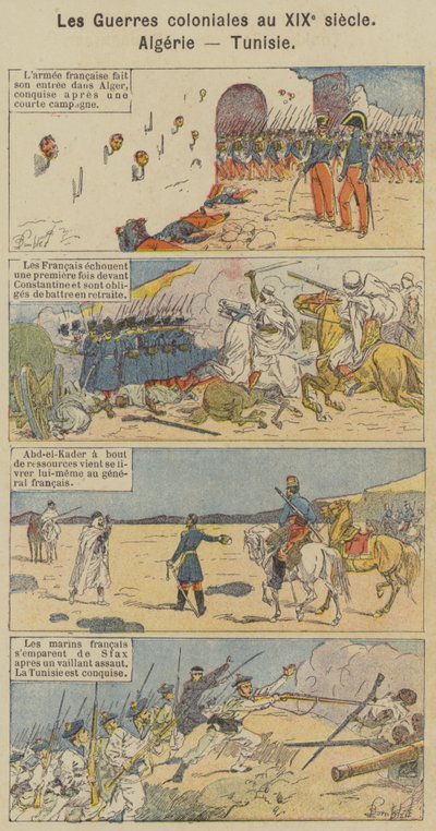 Die Kolonialkriege im 19. Jahrhundert, Algerien, Tunesien (Farblithografie) von Louis Charles (after) Bombled