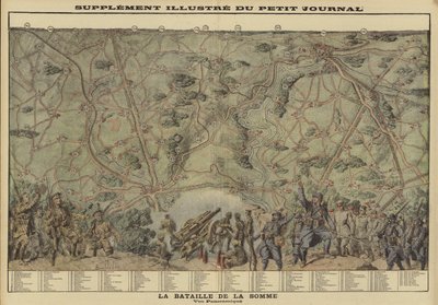 Panoramablick auf das Schlachtfeld der Somme, Frankreich, Erster Weltkrieg von Louis Charles (after) Bombled